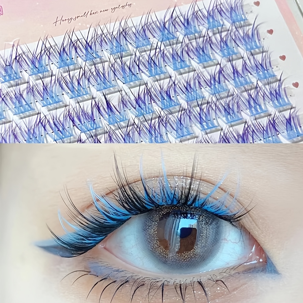 Eyelash Extension Anime - Bulu Mata Warna-warni Mixiaohe 60 Cluster