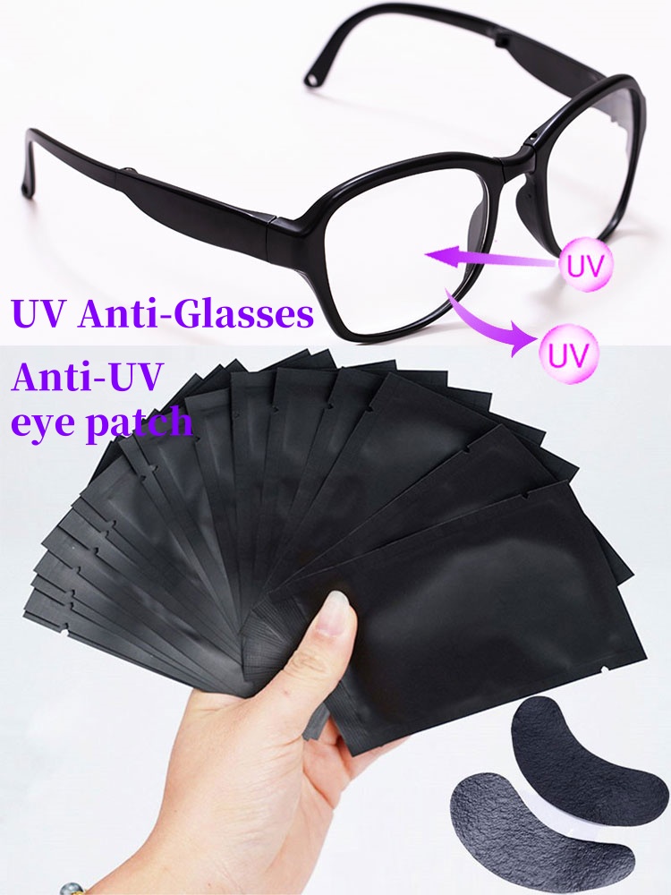 50 Pasang Bantalan Hitam UV da - Eyelash Extension With Glasses ulasan dan harga