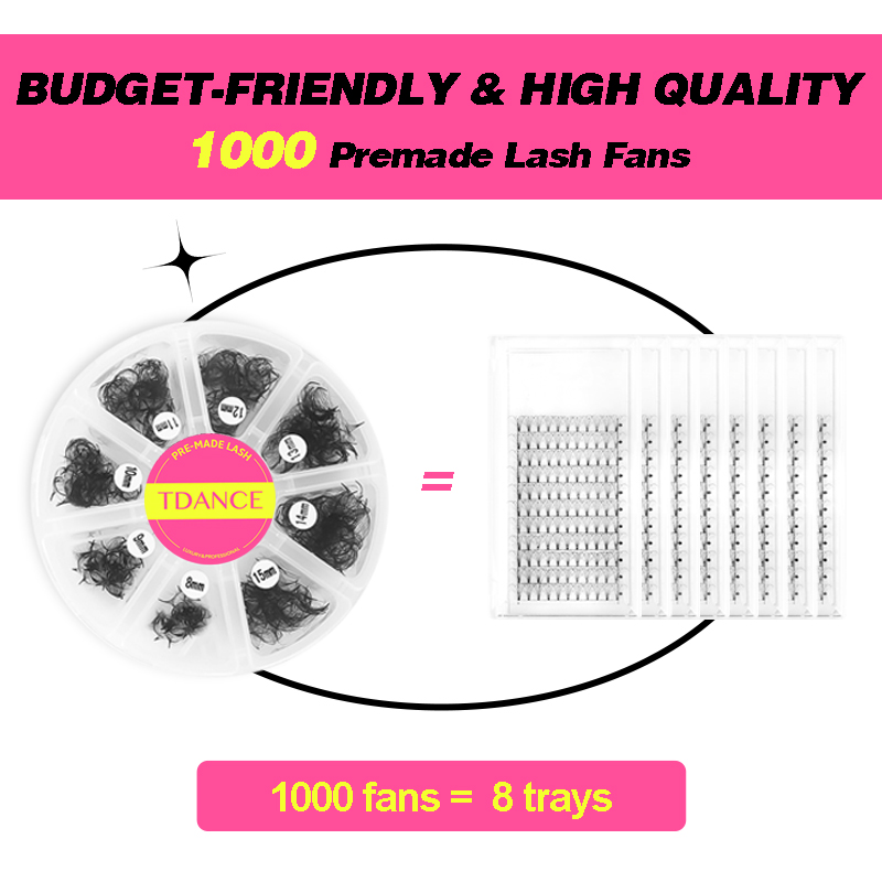TDANCE 1000 penggemar longgar  - Eyelash Extension Medium ulasan dan harga